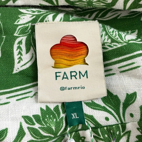 Farm Rio NWT Green Floral Tapestry Linen Midi Dress Size XL - Picture 6 of 10